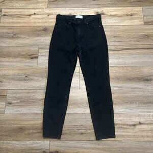 Women's Everlane High Rise Jeans SZ 30 Regular Black Denim Skinny Slim